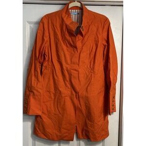 J McLaughlin Orange‎ Spring Trench Jacket Women's Sz 10 Mark On Wrist